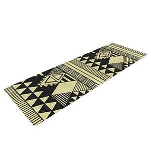 Geometric Black and Gold Yoga Mat